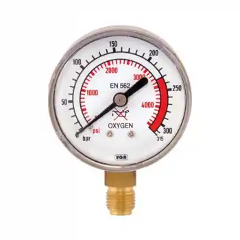 Yıldız 51315 230 Bar Kadran sonu 315 Bar OKSİJEN Basınç Göstergesi