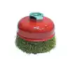 Partner PT02035 125mm Sarı Dalgalı Telli M14 Vidalı Çanak Fırça