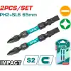 Total TACIM72HL665 Darbeli 65 mm Çift Taraflı PH2+SL6  Bist Uç