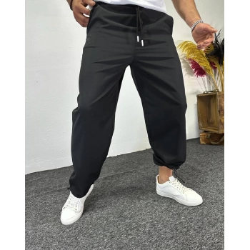Siyah Renk Paraşüt Kumaş Jogger Pantolon
