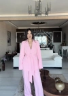 Beli Kuşaklı Ceket Pantolon Takım - Pembe