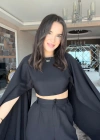 Yarasa Kol Crop Pantolon İkili Takım - Siyah