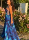 Taşlı Bel Transparan Uzun Astarlı Askılı Abiye - MAVİ