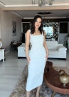 Bolero Bluz Midi Elbise - Beyaz