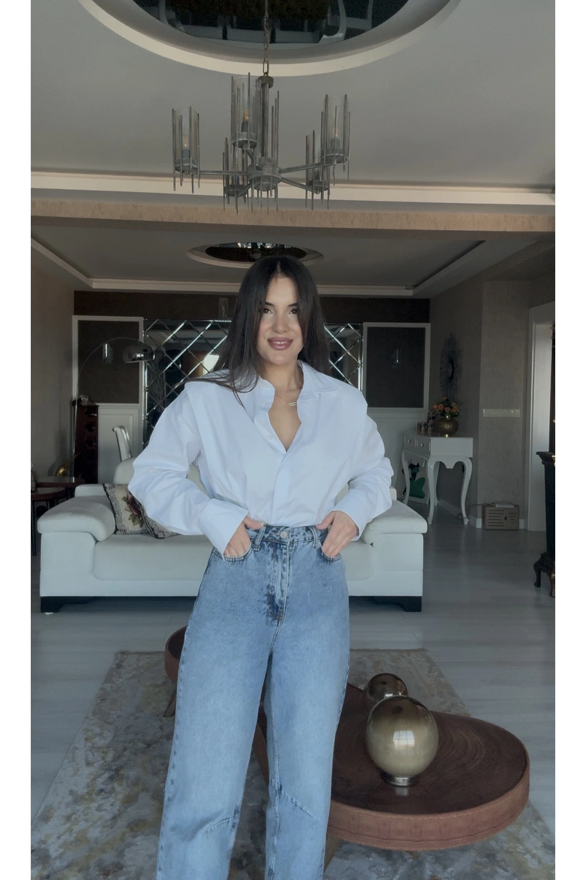 Vatkalı Gömlek- Beyaz