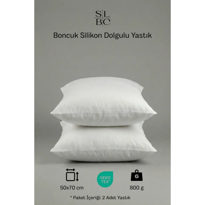 2’li Antialerjik Boncuk Silikon Yastık 800 Gr