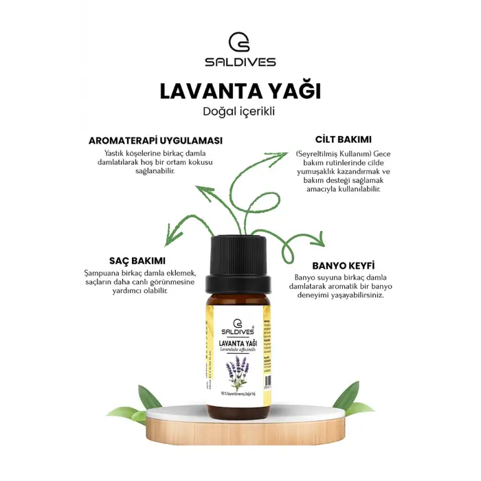 Lavanta Yağı 10 ml – %100 Doğal Seyreltilmemiş Uçucu Yağ (Cam Şişe)
