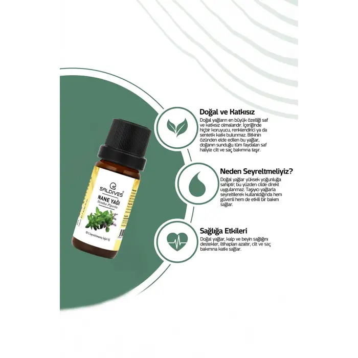 Nane Yağı 10 ml – %100 Doğal Seyreltilmemiş Uçucu Yağ (Cam Şişe)