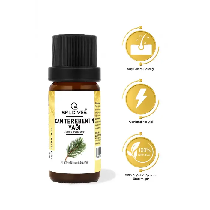 Çam Terebentin Yağı 10 ml – %100 Doğal Seyreltilmemiş Uçucu Yağ (Cam Şişe)