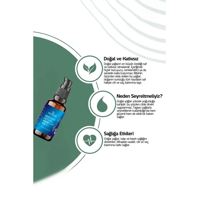 Gece Bakım Yağı 50 ml – %100 Doğal Seyreltilmemiş Cilt Bakım Yağı (Cam Şişe)