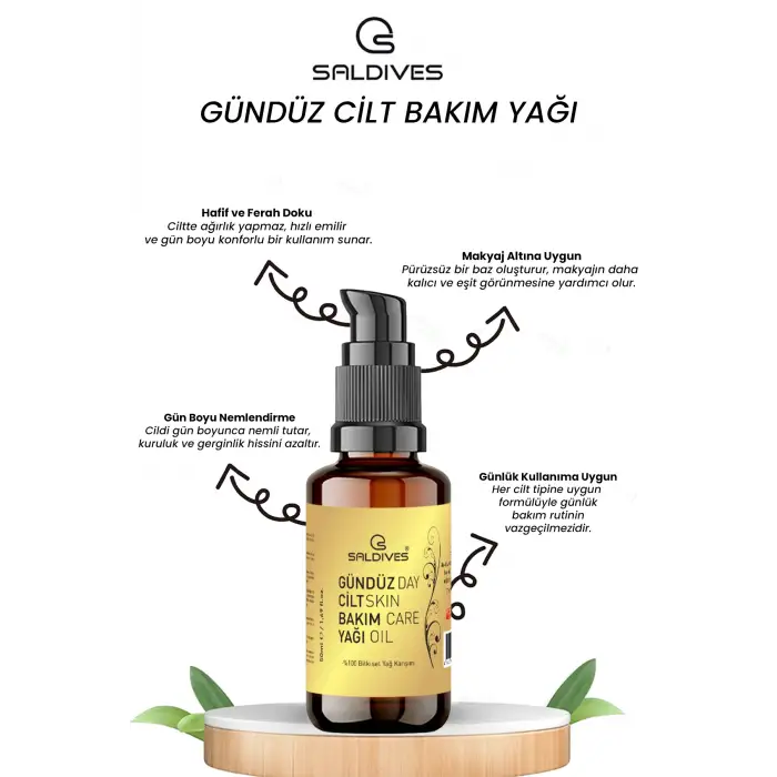 Gündüz Bakım Yağı 50 ml – %100 Doğal Seyreltilmemiş Cilt Bakım Yağı (Cam Şişe)