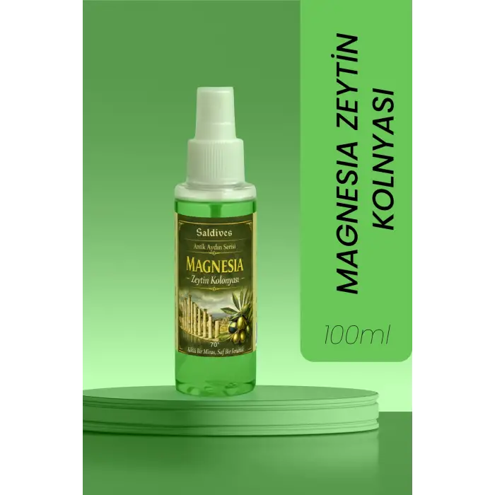 Magnesia Zeytin Kolonyası 100 ml • Sprey Kolonya • Ferahlatıcı ve Kalıcı • Cep Boy Kolonya