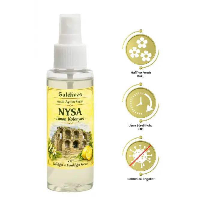 Nysa Limon Kolonyası 100 ml • Sprey Kolonya • Ferahlatıcı ve Kalıcı • Cep Boy Kolonya