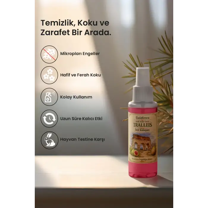 Tralleis İncir Kolonyası 100 ml • Sprey Kolonya • Kalıcı ve Ferahlatıcı • Günlük Kullanım