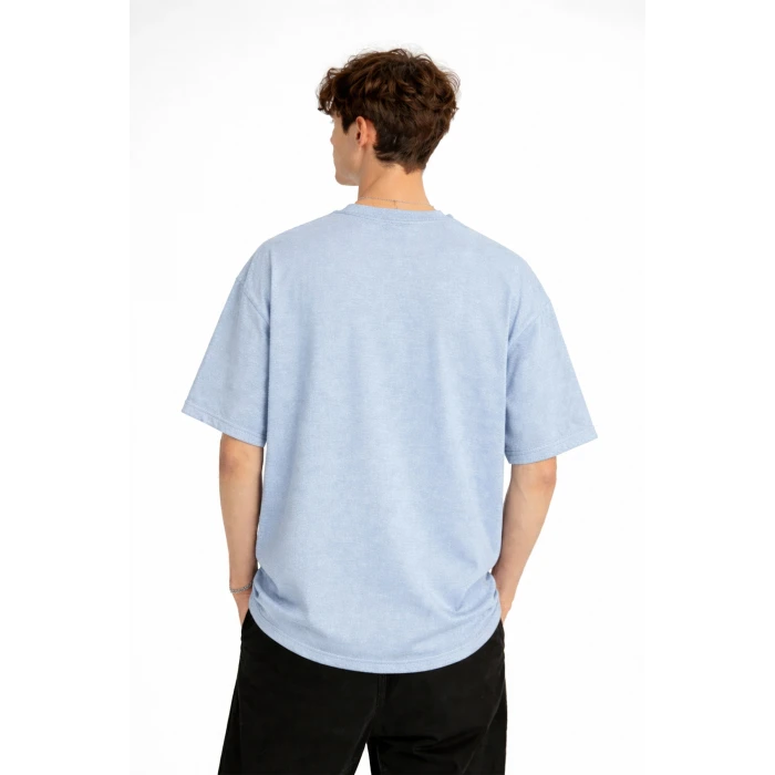 Deer - Oversize Erkek Tişört Bebek Mavisi