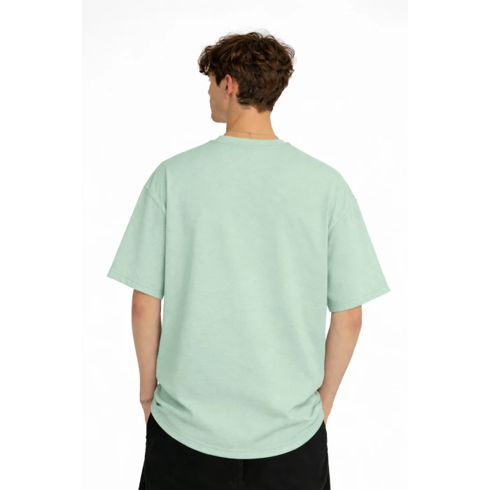 Deer - Oversize Erkek Tişört SU YESILI