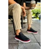 MN979 - Santoni GBT Spor Erkek Ayakkabı SIYAH/KIRMIZI