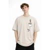 Panda - Baskılı Oversize Tişört BEJ
