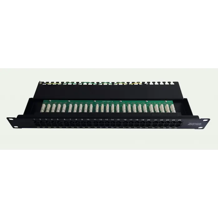 Beek 50 port CAT 3 ISDN Patch Panel, zırhsız, 8P4C, LSA, 1U, kabinete monte edilebilir<br>Beek CAT 3 ISDN Patch Panel, unshielded, 50-port RJ45, 8P4C, LSA, 1U, rack mount