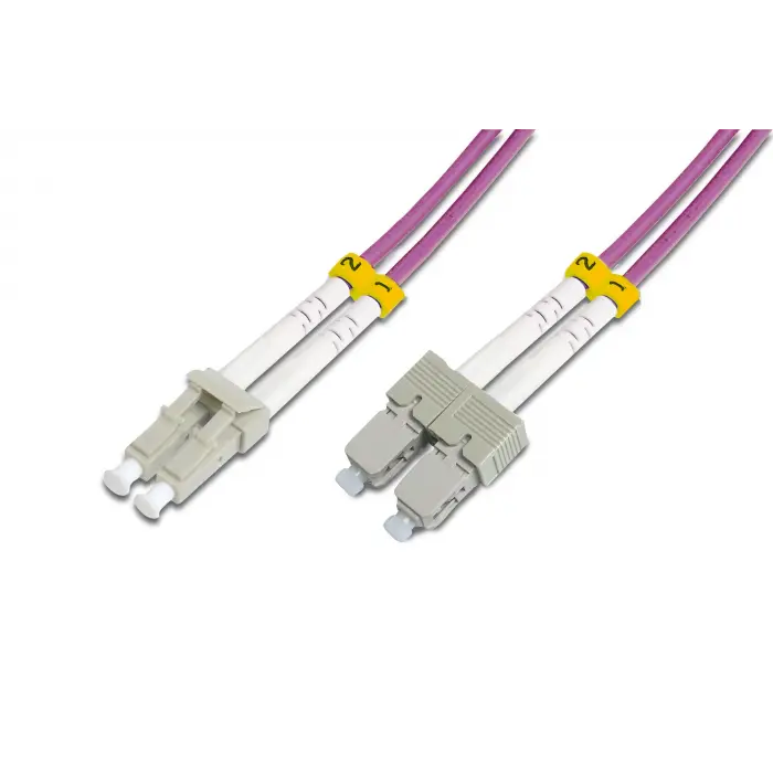 Beek LC-SC Fiber Optik Patch Kablo, Multimode OM 4 50/125 Duplex, 3.0mm, LSZH, 1 metre