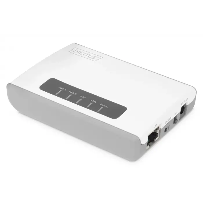 Digitus 2-Port USB 2.0 Kablosuz Çok Fonksiyonlu Ağ Sunucusu, 300 Mbps, Network USB Hub, Print Server<br>Digitus 2-Port USB 2.0 Wireless Multi-Functional Network Server, 300 Mbps, Network USB Hu
