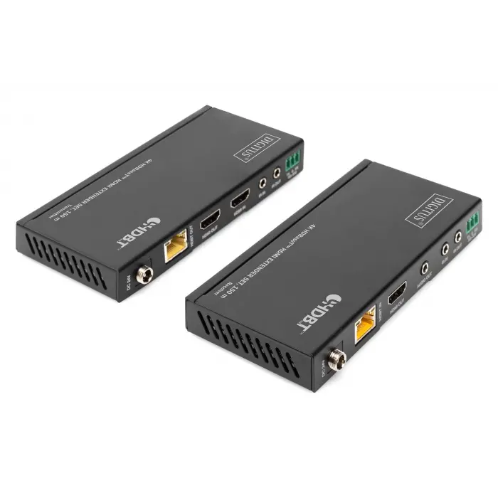 DIGITUS 4K HDBaseT™ HDMI Extender Set, 150 m 4K/60Hz, 18 Gbps, YUV 4:4:4, HDR