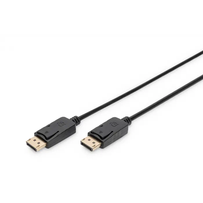 DIGITUS DisplayPort Connection Cable, Type DP M/M, 2.0m, w/interlock, UHD 4K, DP 1.2, blIdeal for CAD/CAM, GIS, 3D modeling, real time simulation, and more.
