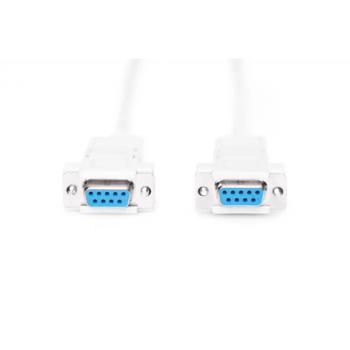 Digitus Modem Bağlantı Kablosu, D-Sub9 Dişi - D-Sub9 Dişi, 1.8 metre, vidalı, bej renk<br>Digitus Zero-Modem connection cable, D-Sub9 F/F, 1.8m, snap-hoods, beige