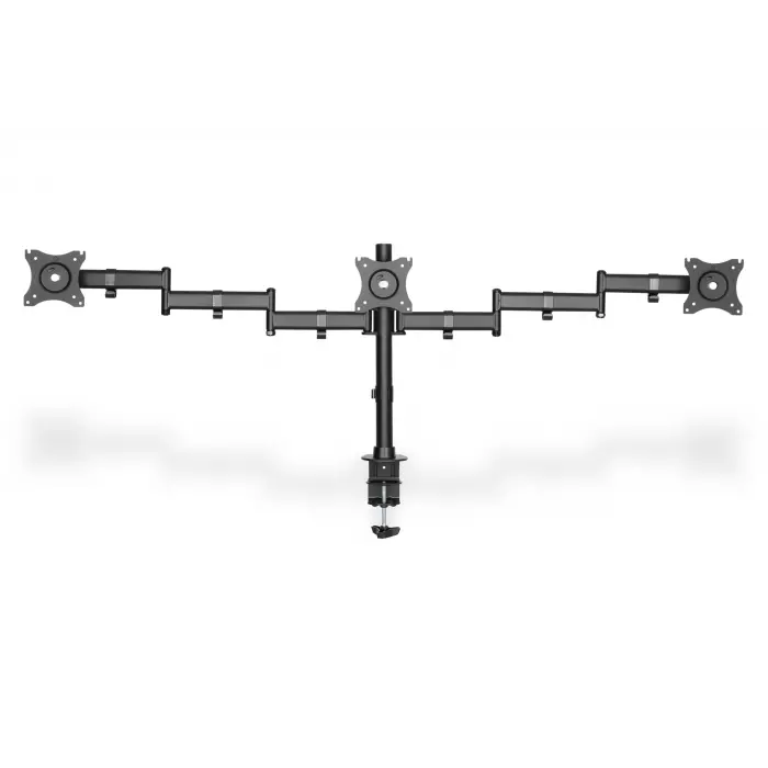 Digitus Üç Ekran Taşıyabilen Askı Aparatı, 15 - 27 inç TFT Ekran, Yukarı Aşağı Hareket 45 Derece, Dönüş Açısı 360 Derece, Maksimum Yük Kapasitesi 3 x 8kg, VESA 100 x 100mm<br>Triple Monitor Des