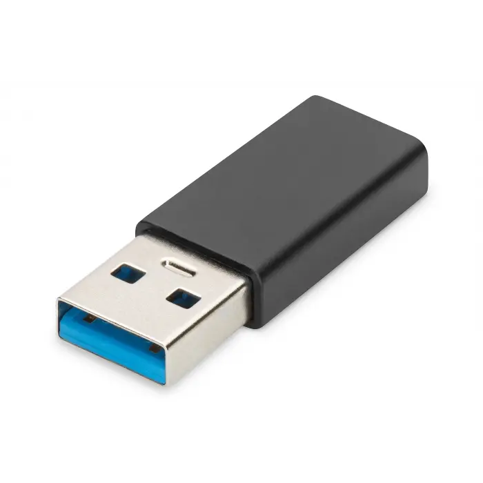 Digitus USB Tip C™ Adaptörü, USB Tip A Erkek <-> USB Tip C Dişi, 3A, 5GB (Super Speed), USB 3.0, siyah renk<br>Digitus USB Type-C Adapter, Type A to C M/F, 3A, 5GB, 3.0 Version, black