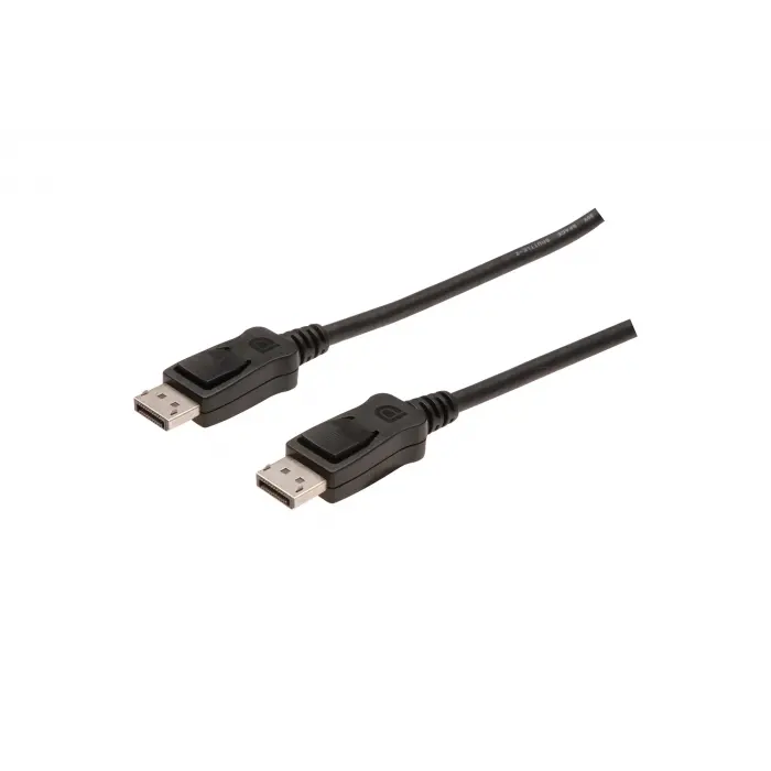 DisplayPort (DP) Bağlantı Kablosu, DP Erkek - DP Erkek, 3 metre, kilit mekanizmalı, DP, 1.2 uyumlu, UL, siyah renk
