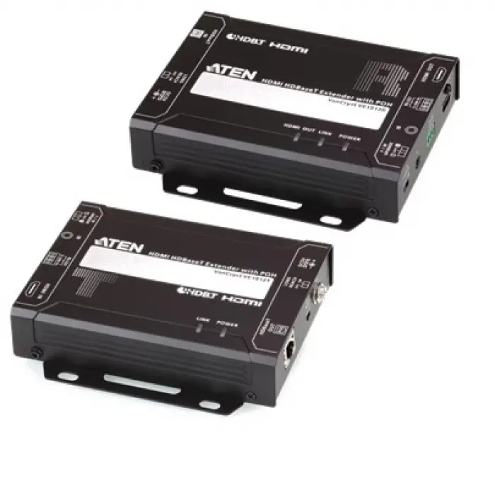 HDMI HDBaseT Sinyal Uzatma Cihazı, POH özellikli, Long Reach mod'da 150 metre, Alıcı (Receiver) ve Verici (Transmitter) Birim dahil<br>HDMI HDBaseT Extender with PoH (4K@100m) (HDBaseT Cla