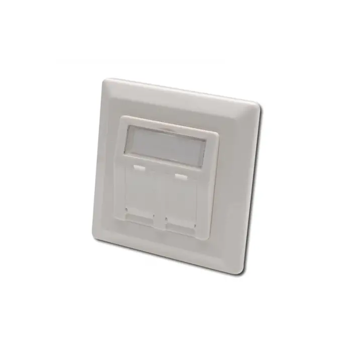 Keystone Jack Takmak İçin 2 li Priz (50/50 mm) Çerçevesi (80/80 mm), tozdan korumak amacıyla kapaklı