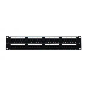 Beek 48 Port Cat6 UTP Patch Panel, 8P8C, Altın Kontak, LSA, 2U, zırhsız/unshielded, kablo tutuculu<br>Beek 48 Port Cat6 UTP Patch Panel, 8P8C, Gold contact,LSA, 2U, unshielded, with cable holde