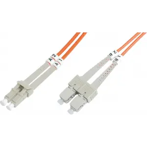 Beek LC-SC Fiber Optik Patch Kablo, Multimode OM 1 62.5/125 Duplex, 3.0mm, LSZH, 5 metre
