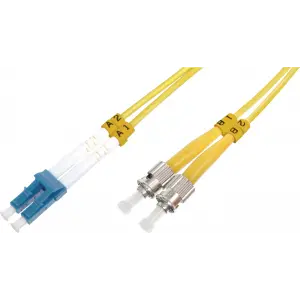 Beek LC-ST Fiber Optik Patch Kablo, 9/125 µ, Singlemode, 3.0mm, Duplex, OS2, LSZH, 10 metre
