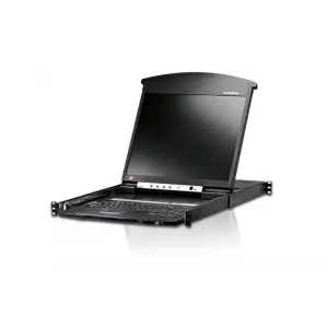 Çift Sürgülü Kasaya Sahip, 17 inç LCD Ekran, Türkçe Klavye ve Touchpad'i Bulunan 8 Port Cat 5 KVM Over the NET™ Switch - 1 lokal / 1 uzak kullanıcı erişimi