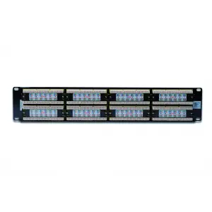 Digitus 19 Inch CAT 6 UTP Patch Panel, Zırhsız, 48 port RJ45, 8P8C, LSA, 2U Siyah renk RAL 9005