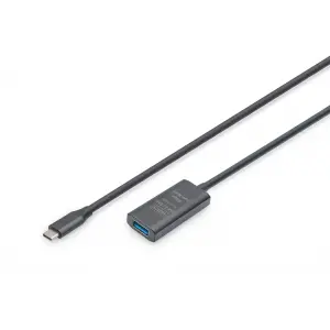 DIGITUS Active USB-C Extension Cable, 5m 5G, USB 3.2 Gen1, USB-C - USB-A (M/F)