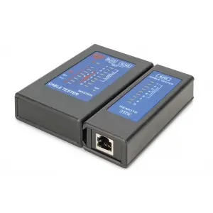 DIGITUS Cable tester, network, RJ45, Single side Tester main device, remote unit, PoE tester, with case