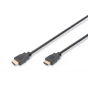 DIGITUS HDMI High Speed with Ethernet Connection Cable, Type A, w/Ethern M/M, 2.0m, Ultra HD, 4K@30Hz, gold, bl