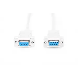 Digitus Modem Bağlantı Kablosu, D-Sub9 Dişi - D-Sub9 Dişi, 1.8 metre, vidalı, bej renk<br>Digitus Zero-Modem connection cable, D-Sub9 F/F, 1.8m, snap-hoods, beige