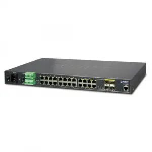 Endüstriyel Tip L2+ Yönetilebilir Ethernet Switch (Industrial L2+ Managed Ethernet Switch)<br>24-Port 10/100/1000T<br>4 x 1000BASE-SX/LX/BX SFP/mini-GBIC yuva (Combo Port-21 ile Port-24