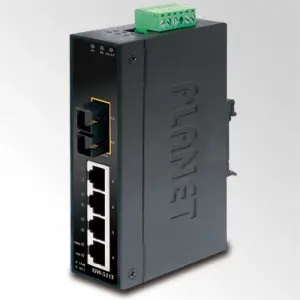 Endüstriyel Tip Yönetilemeyen Ethernet Switch (Industrial Unmanaged Ethernet Switch)<br>4-Port 10/100Base-TX<br>1-Port 100Base-FX Single-mode SC 15 km<br>IP30, -40~75 Derece C