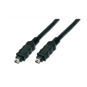 Firewire 400 (IEEE 1394) Kablo, 4 pin erkek / 4 pin erkek, 1.80 metre, AWG: 28, IEEE 1394-2008, UL, siyah renk
