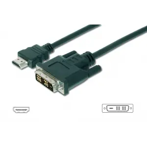 HDMI <-> DVI-D Adaptörü, HDMI Tip A Erkek - DVI-D (18+1) Erkek, 2 metre, HDMI 1.3, UL, siyah renk