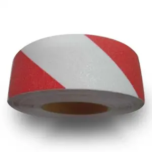 Kırmızı-Beyaz Merdiven-Zemin Kaydırmaz Bant 50mm x 25mt