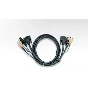 USB KVM (Keyboard/Video Monitor/Mouse) Switch İçin Kablo, 5 metre, 1 x Klavye / Mouse USB A Erkek, 2 x Hoparlör ve Mikrofon Audio Plug, 1 x Monitör DVI-D Erkek (Single Link) <-> 1 x Klavye / Mou
