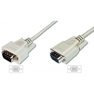 VGA Monitör Kablosu, HD15 Erkek - HD15 Erkek, 1.80 metre, AWG 28, 3CF/4C, bej renk