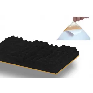 Yapışkanlı Yanmaz Akustik Sünger40mm 50Dns 100cm x 100cm